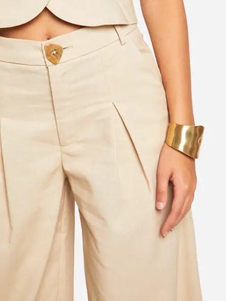boohoo Linen Look Pleated Trouser