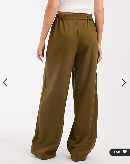 ASOS DESIGN tailored relaxed straight leg trousers in khaki