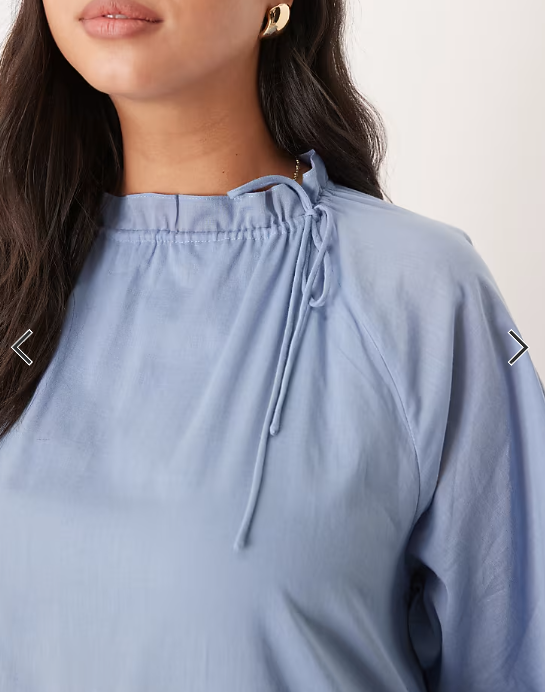 ASOS DESIGN Curve tiered ruffle maxi dress with ties in smokey blue