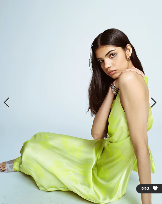 Topshop racer neck with dropped cowl back in lime floral