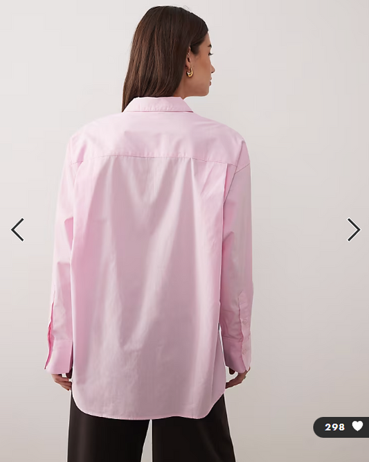 JJXX Jamie oversized poplin shirt in pink