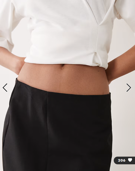 ASOS DESIGN tailored mini skirt with slit in black