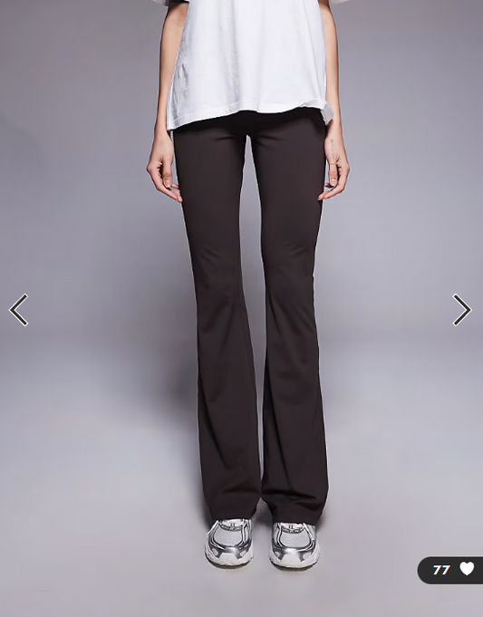ASOS DESIGN Tall sculpting cross front flare trouser in chocolate