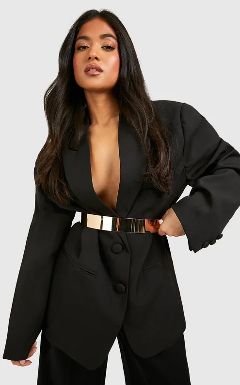 Gold Metal Chunky Waist Belt