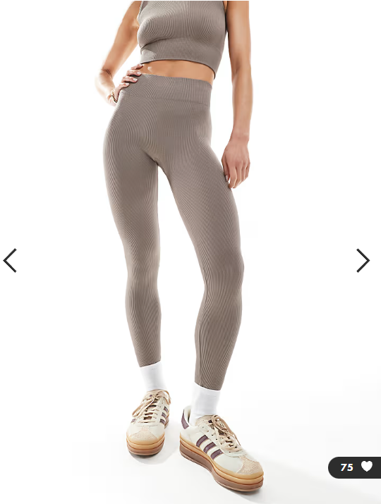 ONLY high waisted seamless leggings in mushroom