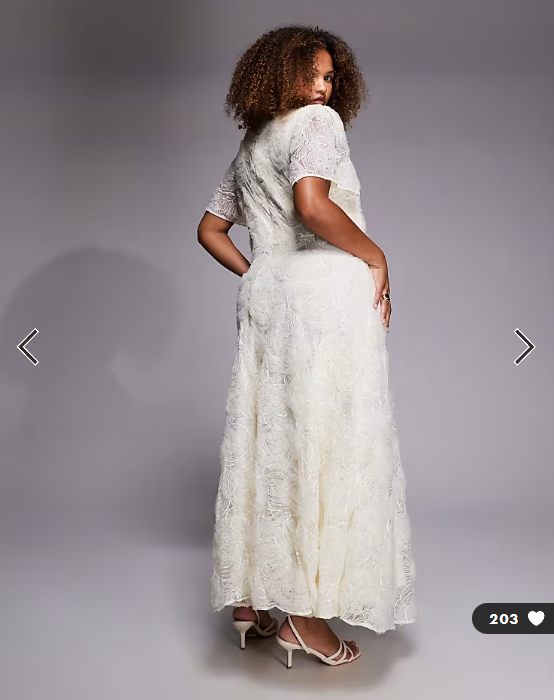 Forever New Curve Bridal lace midaxi dress in cream
