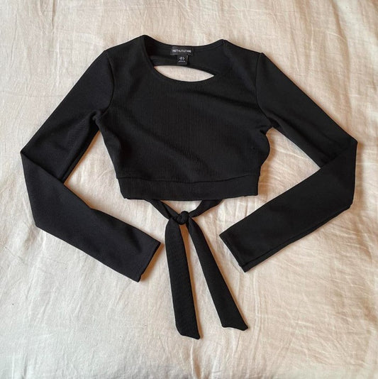 Women's Black Crop-top