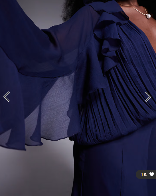 ASOS DESIGN slouchy hip ruffle maxi dress with godets in navy
