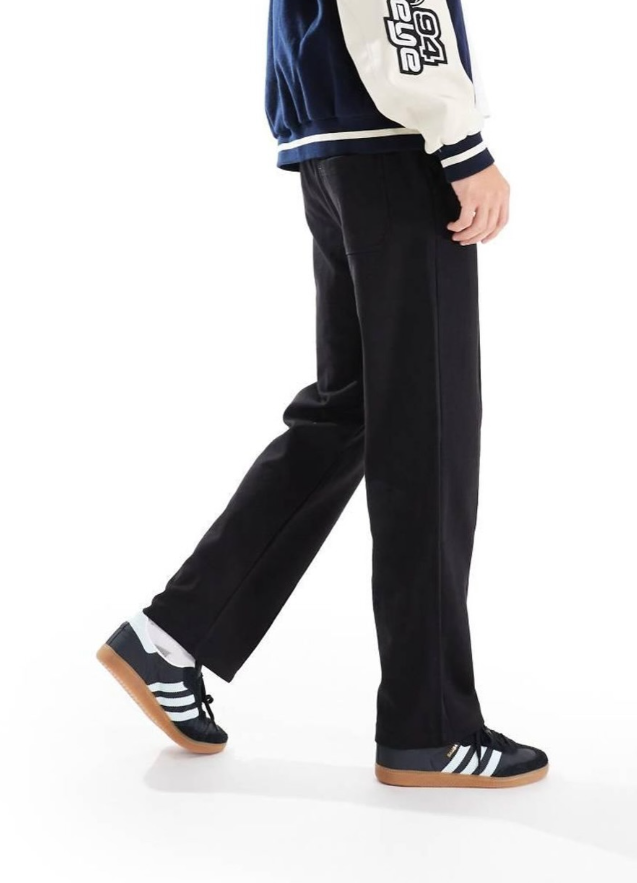 Bershka - wide leg pintuck jogger black