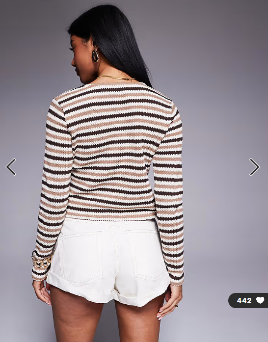 ASOS DESIGN knitted relaxed fit cardigan in brown stripe