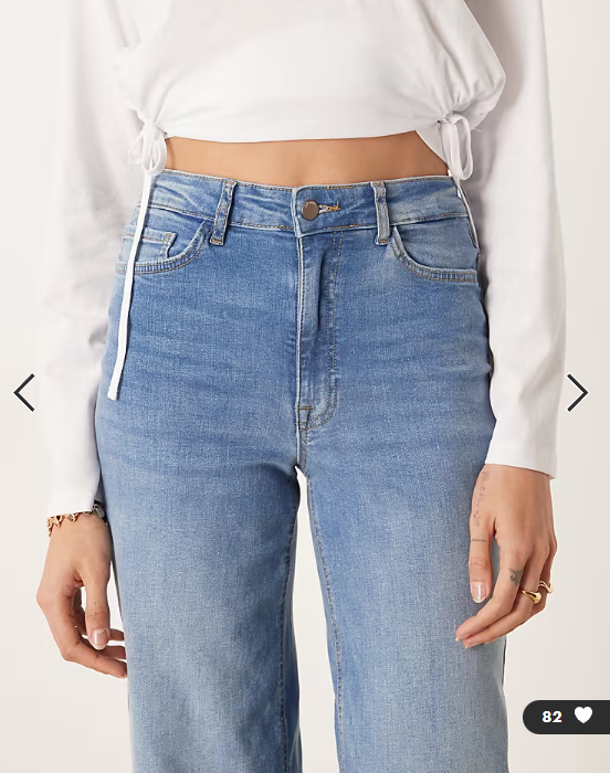 JDY Tall Felina high waist wide leg jean in medium blue denim