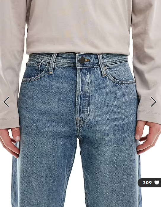 Jack & Jones Eddie loose jeans in mid blue vintage wash