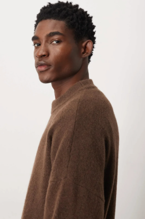 ASOS DESIGN oversized brushed knitted crew neck jumper in brown