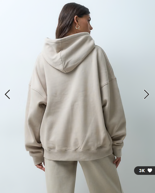 Kaiia cotton blend logo oversized hoodie in stone