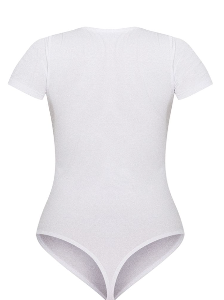 Essential White V Neck Short Sleeve Bodysuit
