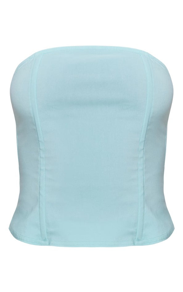 Aqua Stretch Woven Bandeau Corset