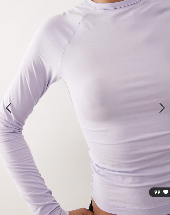 Weekday super soft slim fit long sleeve raglan top in lilac