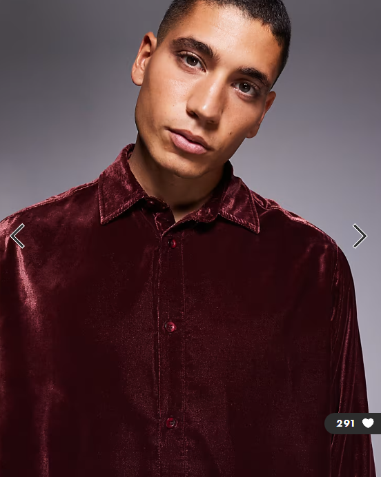 ASOS DESIGN relaxed velvet shirt in burgundy