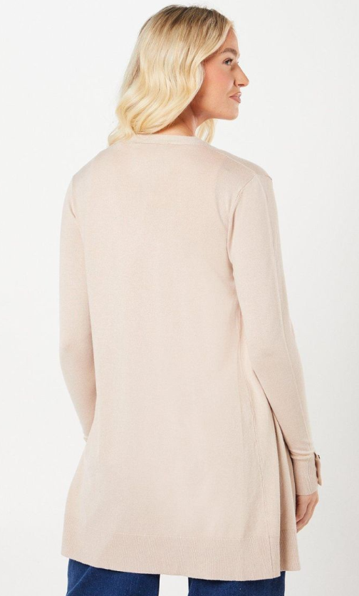 Longline Button Cuff Cardigan