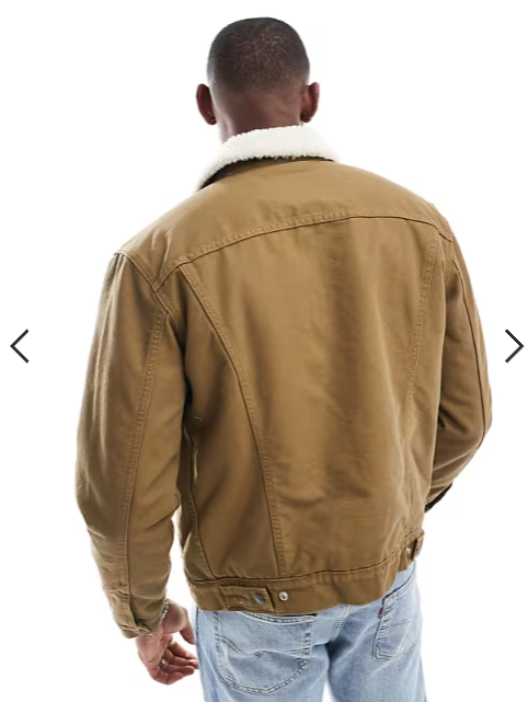 Levi's Type 3 sherpa canvas trucker jacket in tan