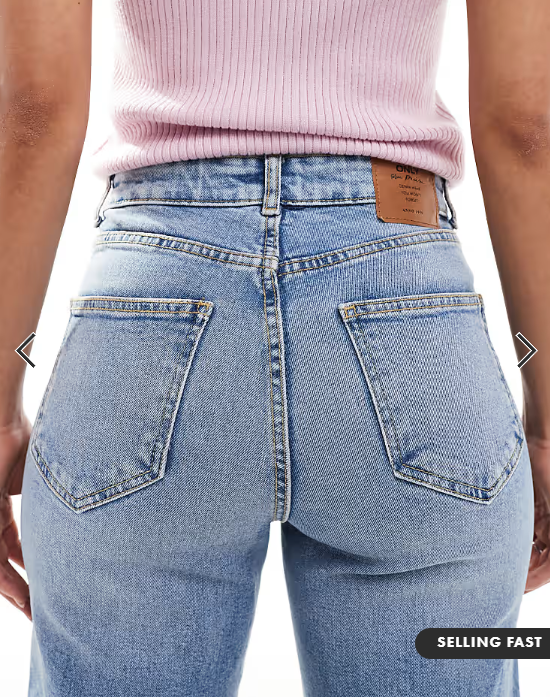 ONLY Juicy high waisted wide leg jeans in light blue denim