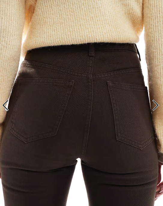 Miss Selfridge flared jeans in chocolate