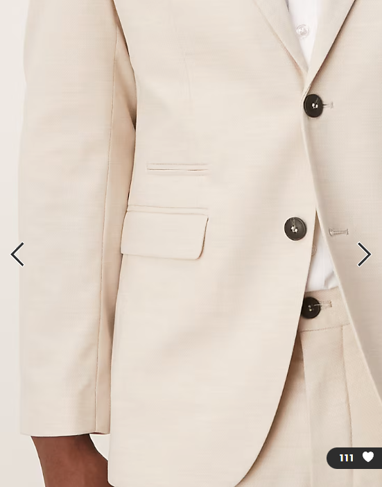 Asos - Selected wool blend regular fit blazer in cream