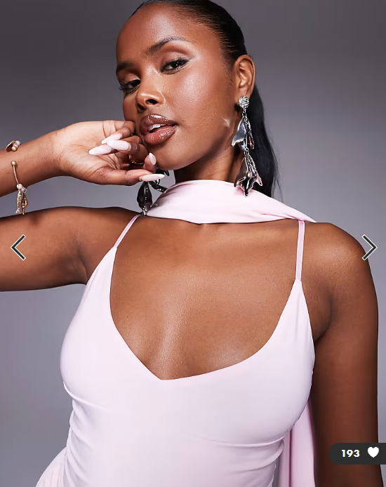 Fashionkilla double sculpted slinky scarf detail cami top co-ord in pink