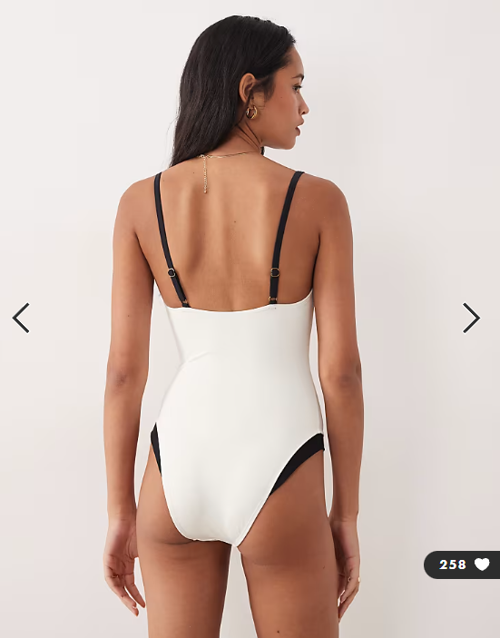 Free Society monochrome swimsuit in white