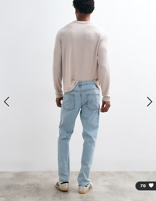 ASOS DESIGN stretch slim jeans in light wash blue