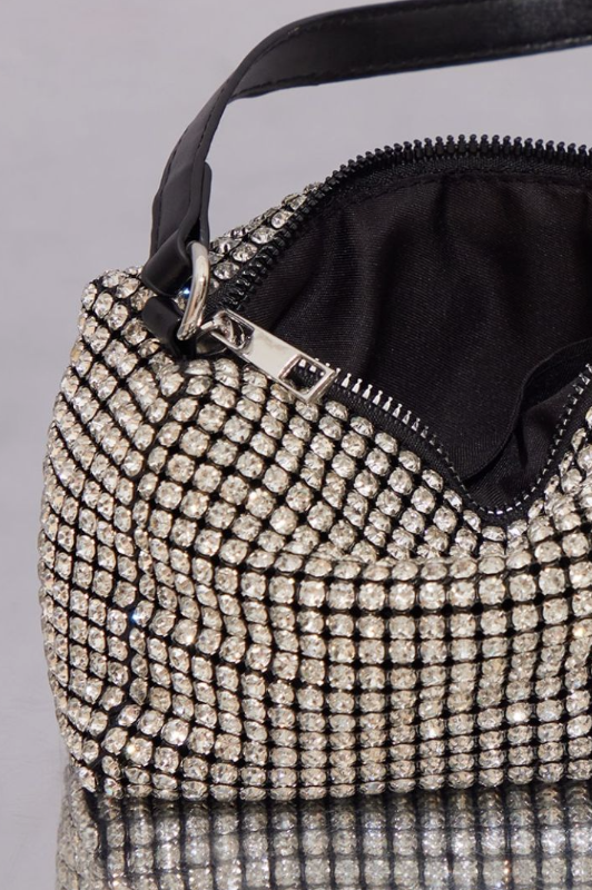 Plt Black Premium Diamante Shoulder Bag