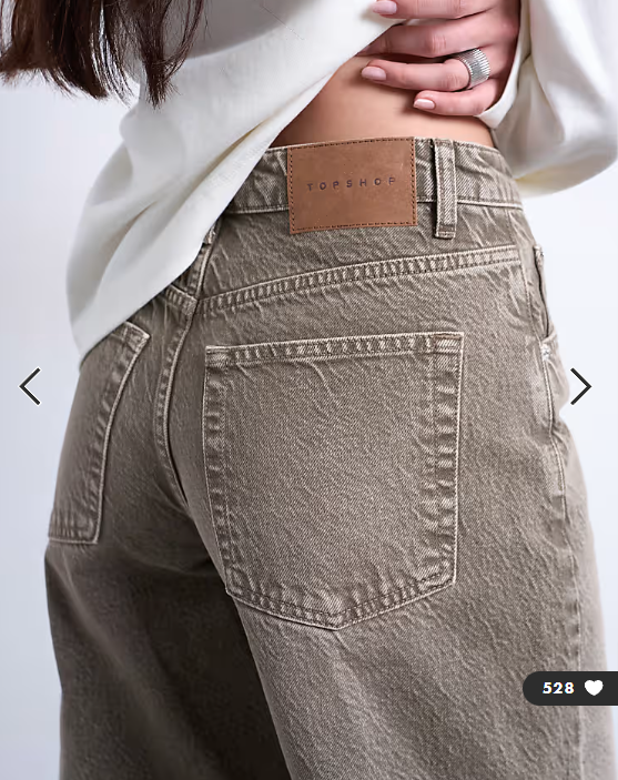 Topshop Barrel mid rise jean in pesto