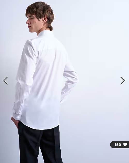 Topman long sleeve formal stretch shirt in white