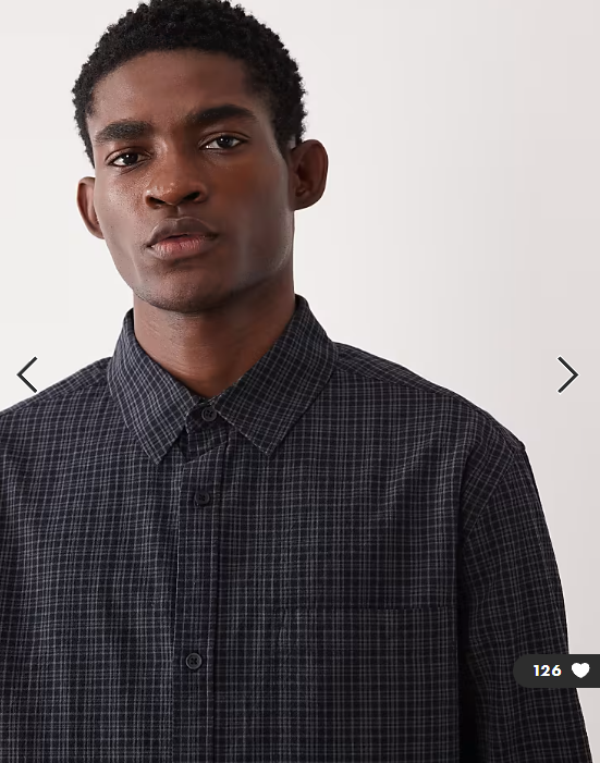 ASOS DESIGN relaxed check shirt in black
