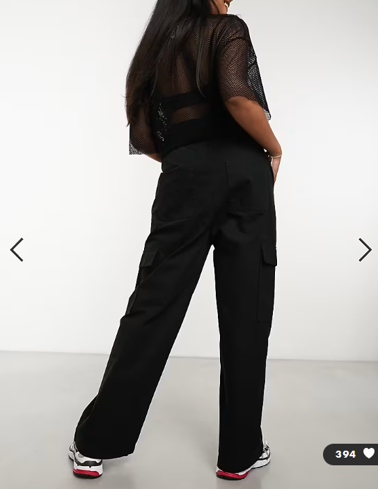 COLLUSION cargo trouser in black