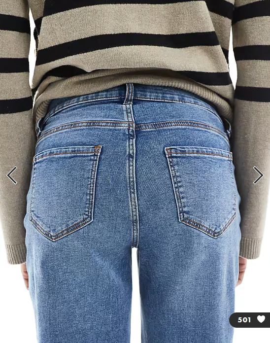 Mamalicious Maternity straight leg jeans with soft over the bump band in medium blue wash