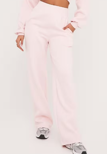 Ego - Elasticated Waist Detail Wide Leg Joggers In Baby Pink