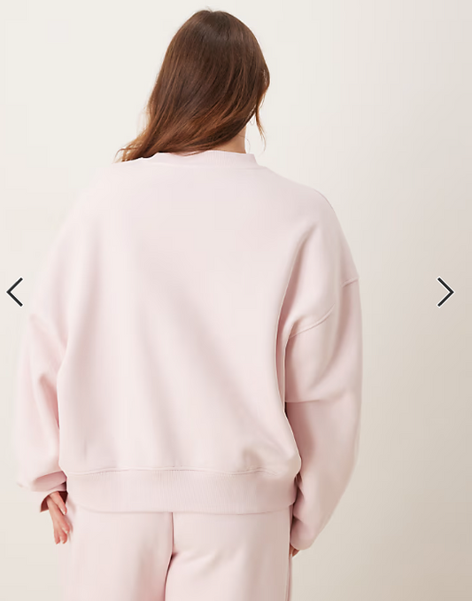 ASOS DESIGN Curve premium heavyweight 500gsm cocoon sleeve sweatshirt in pink