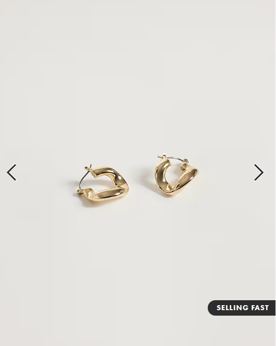 ASOS DESIGN small hoops with twisted design in gold tone