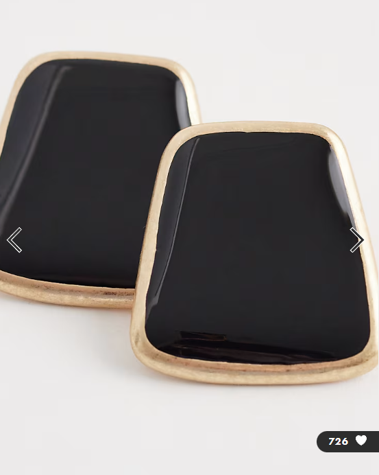ASOS DESIGN studs with black resin stone detail in gold tone