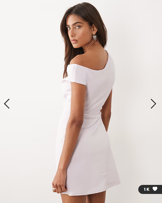 ASOS DESIGN off shoulder sculpted mini dress in orchid ice scuba-style fabric