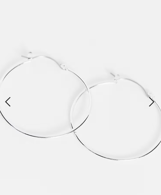 Pieces large hoops in plated sterling silver