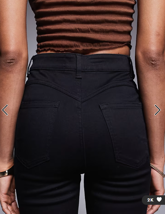 ASOS DESIGN Tall power stretch sculpt flare jeans in black