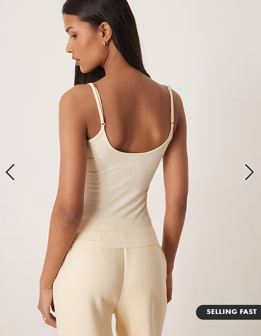 Gina Tricot singlet top in buttermilk yellow