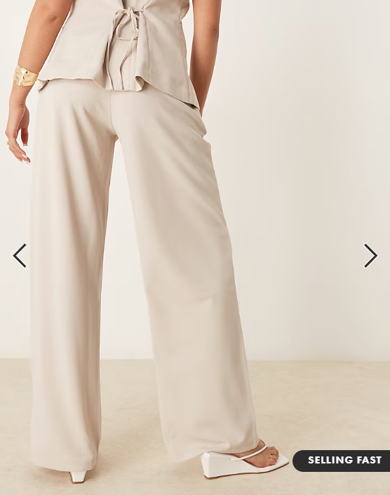 JDY wide leg tailored trousers in stone