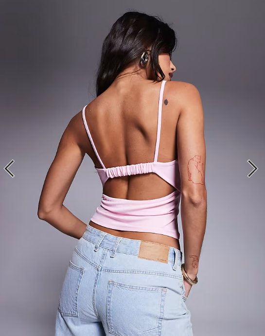ASOS DESIGN bust cup cami top in light pink
