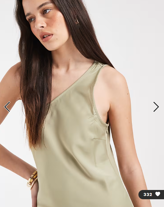 Object one shoulder satin maxi dress in sage green