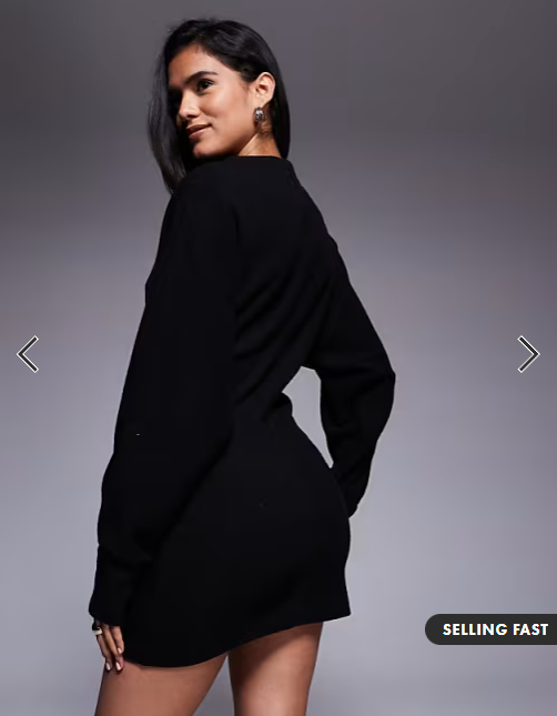 ASOS DESIGN supersoft funnel neck batwing with ruched side mini dress in black
