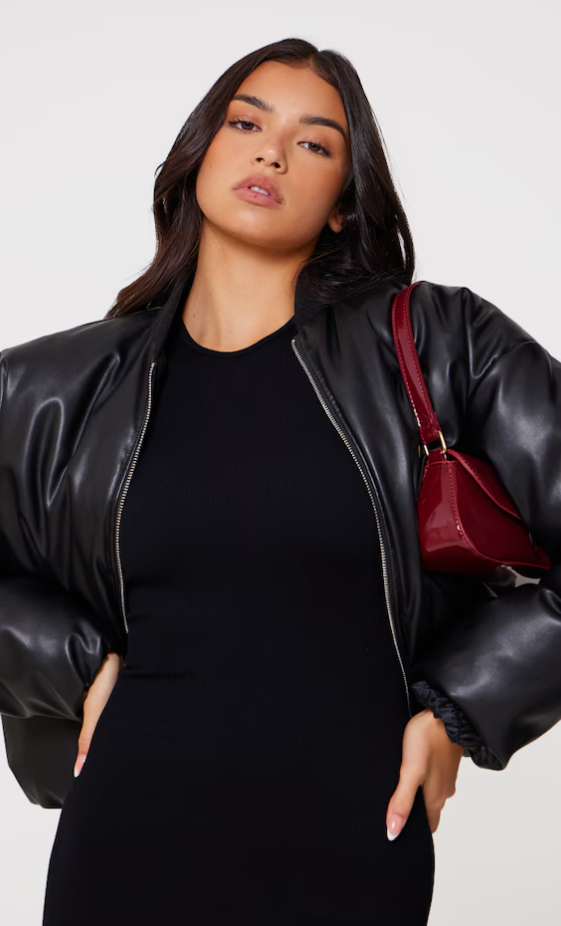 Black Structured Contour Rib Racer Neck Midaxi Dress