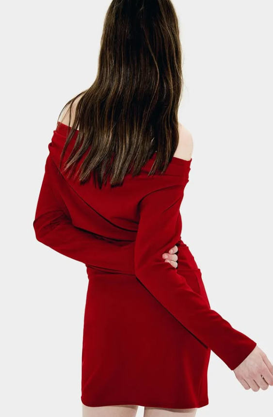 H&M Draped Off-The-Shoulder Dress